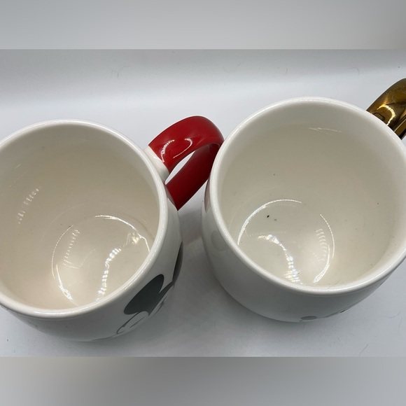 2 Disney Mickey Mouse Mugs with Red and Gold Accents porcelain - Picture 4 of 5